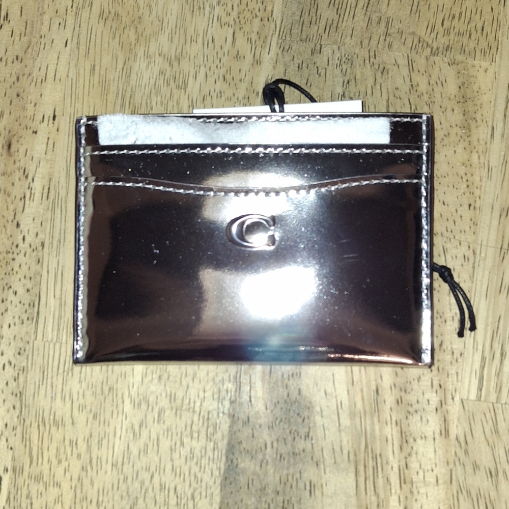 Mirror patent leather cardholder